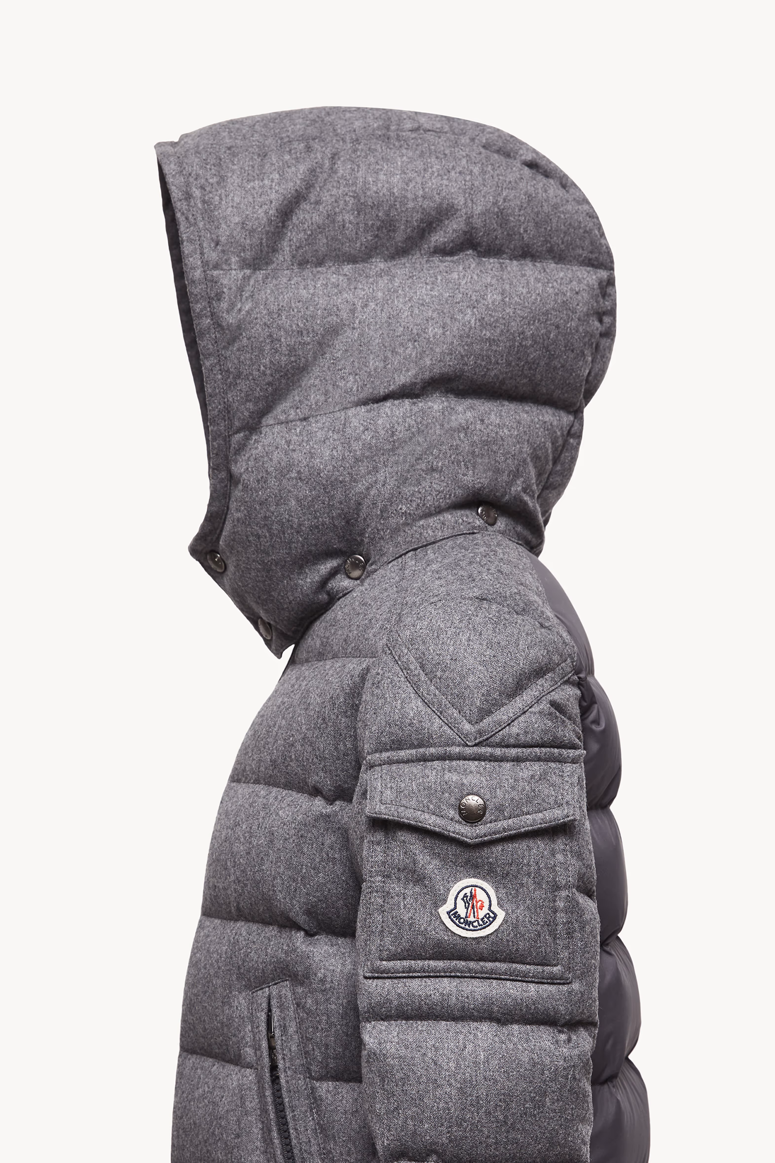 Montgenevre Hooded Wool Down Jacket Boy Dark Grey Moncler 3